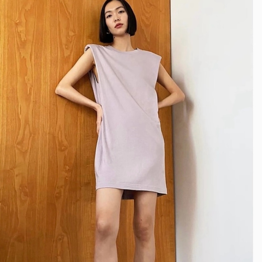 Aritzia Babaton Shoulder Pad Sleeveless Tee Shirt Dress